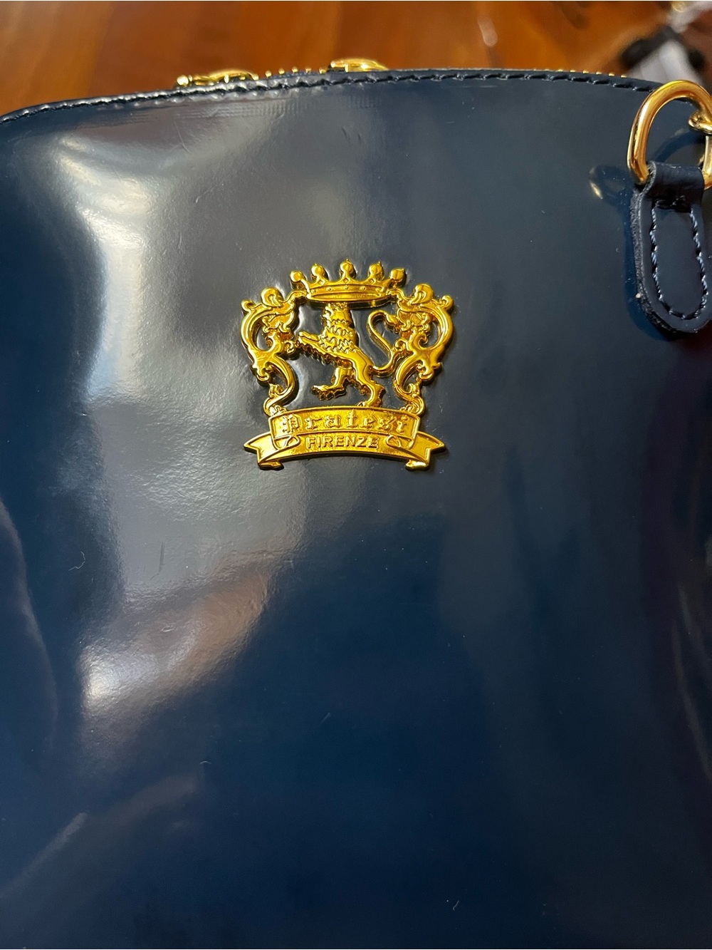 Like new Pratesi Navy Patent Leather Crossbody Bag - Picture 14 of 16